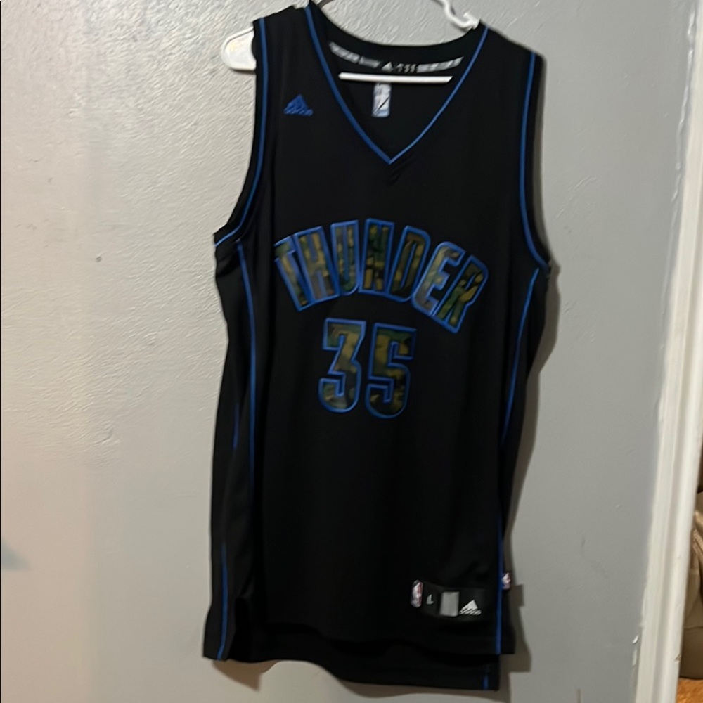 Adidas Black Jersey with Blue Thunder Design